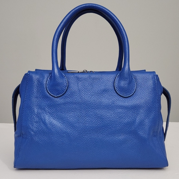 EXCELLENT BECK LEATHER MONTERO SATCHEL HAVANA ROYAL BLUE BAG - Picture 7 of 8